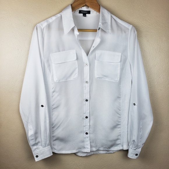 Elementz Tops - 4/$25 Elementz | White Button Down Blouse Small